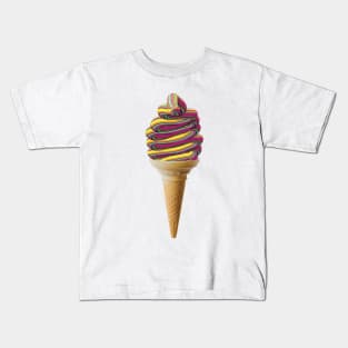 Trippy Soft Serve Cone Kids T-Shirt